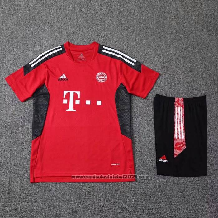 Fato de Treino Bayern de Munique Manga Curta 2022-2023 Vermelho - Calcas Curta